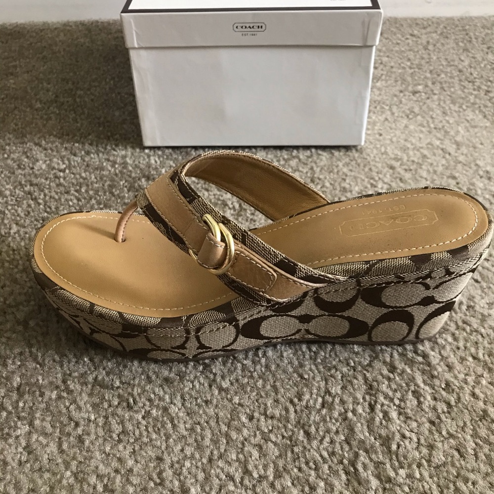 Coach Evelina Signature Wedge Sandals - Picture 5 of 10